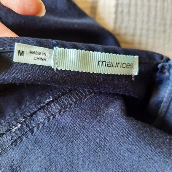 Maurices Soft Knit Sheath Dress with Lace Overlay - Navy, Size M - Picture 11 of 16